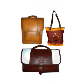 Leather briefcase and bag set