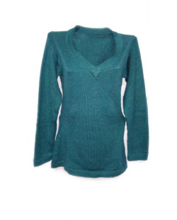 Alpaca wool sweater with v-neck