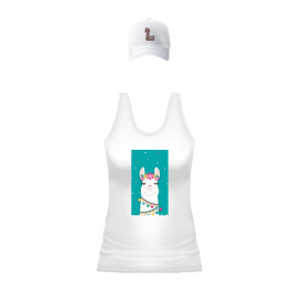 White t-shirt with Bolivian llama design 