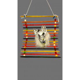 Pendant trap pendant with synthetic wolf head