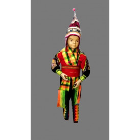 Complete boys tinku dance costume with wipala details