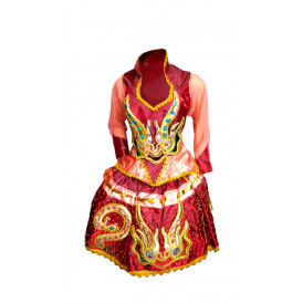 Supay china dress with devils golden decorations