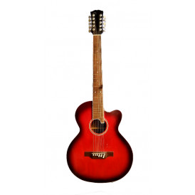 Red acoustic guitar 