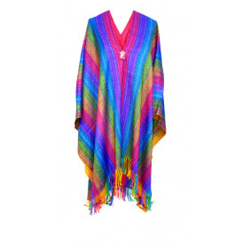  Synthetic wool long poncho