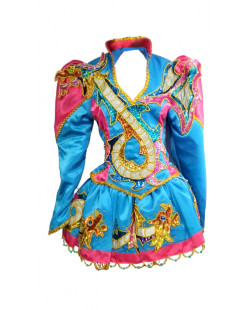 Woman caporal dance dress with dragon shimmering decorations