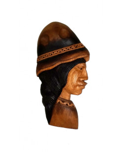 Woodcarving Andean peasant woman